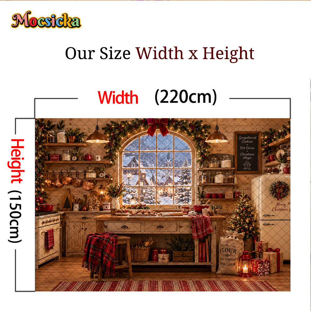 Mocsicka Rustic Christmas Baki - Kitchen Baking Background ulasan dan harga