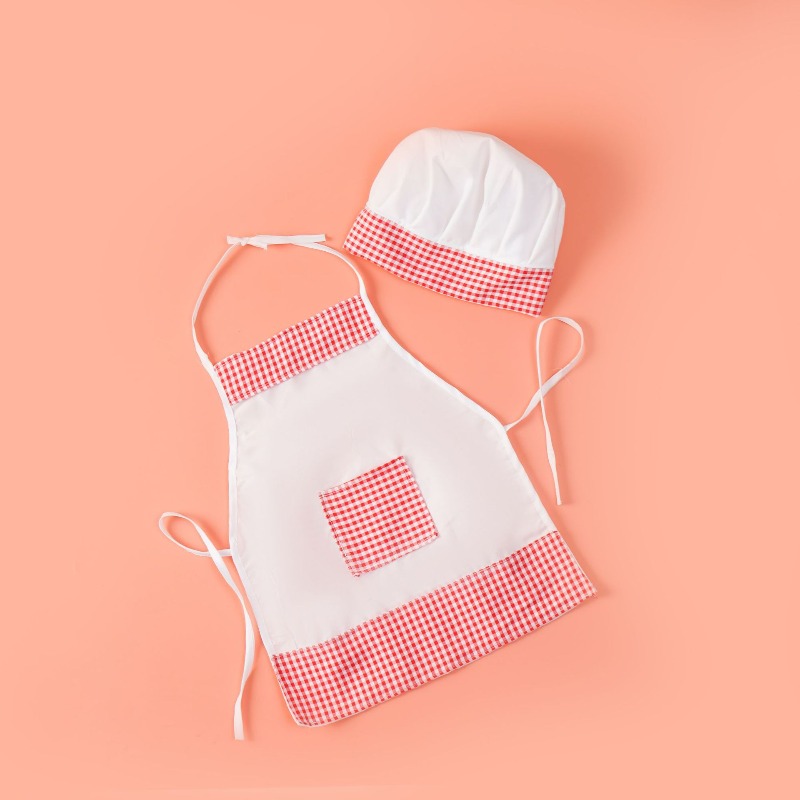 Kids Chef Apron Hat Set Childr - Kitchen Kids Baking Set ulasan dan harga