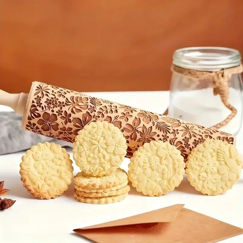 1-5PCS Xmas Engraved Dough Rol - Kitchen Roller Baking ulasan dan harga