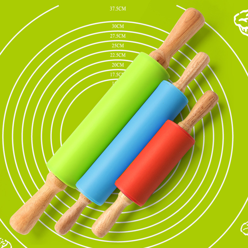 Non-Stick Wooden Handle Pin Pa - Kitchen Roller Baking ulasan dan harga